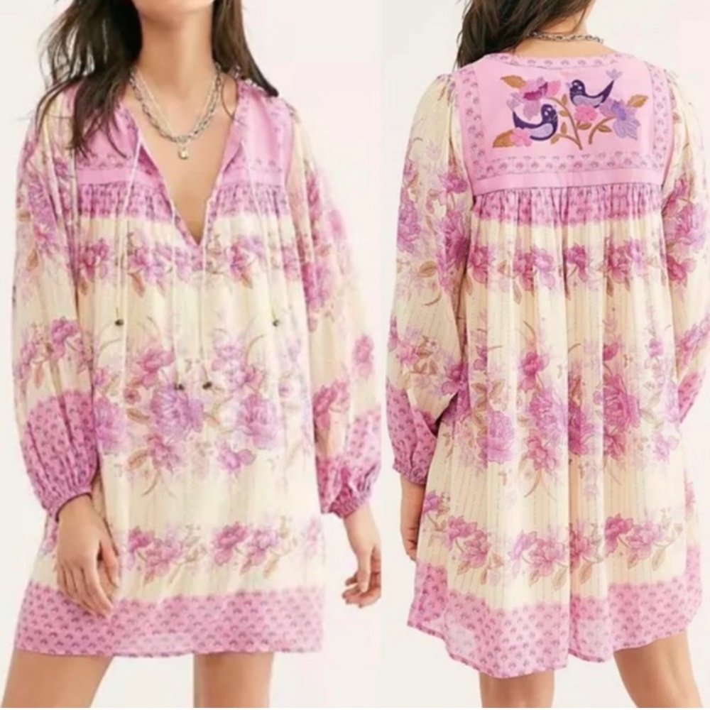 Spell and the Gypsy Collective Coco Lei  embroidered bird tunic dress XS